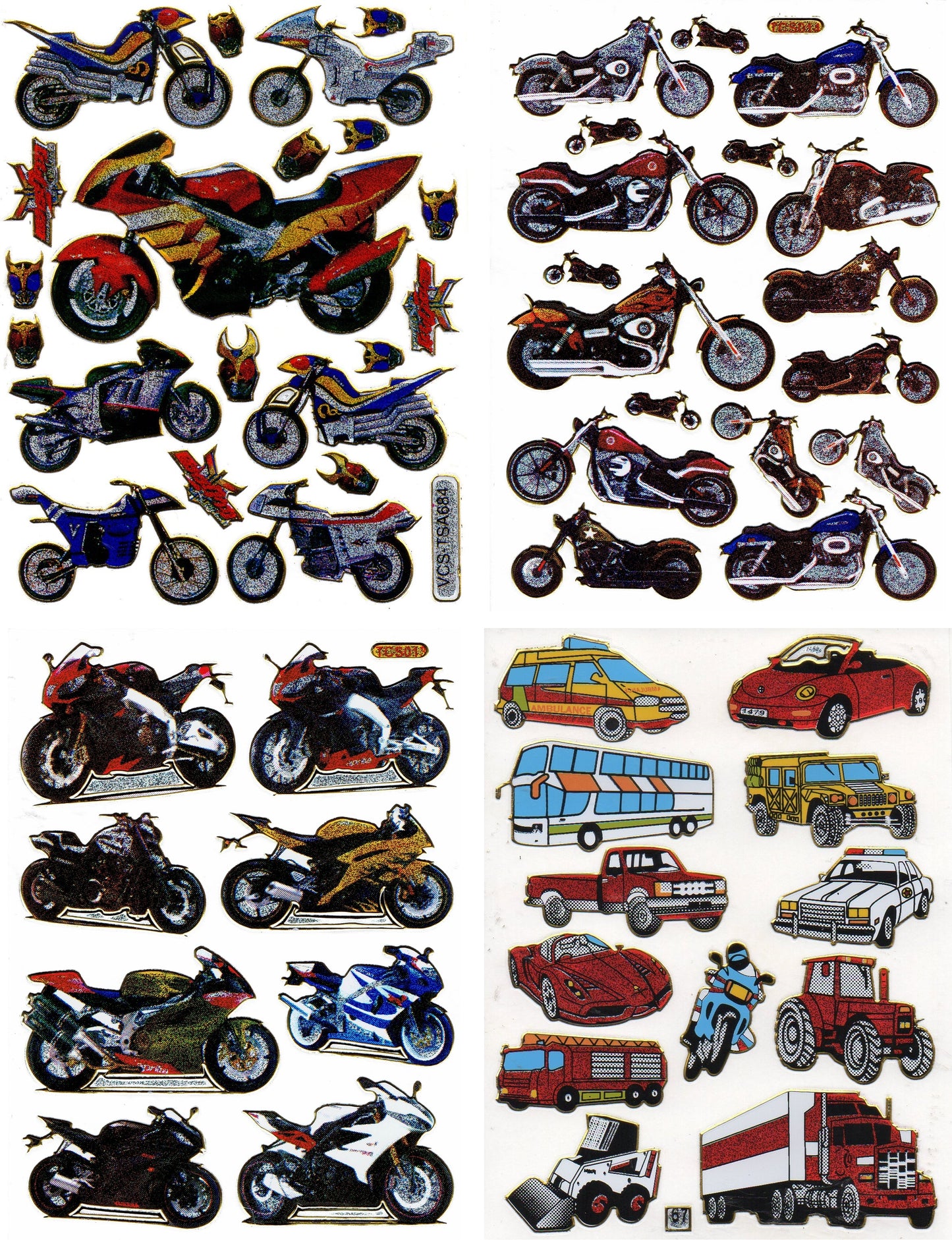 Autocollant de voiture de muscle de voiture effet de paillettes métalliques écoliers artisanat maternelle 1 feuille 250