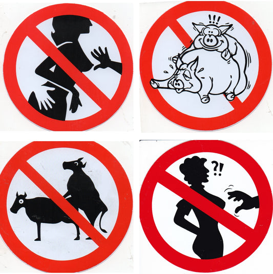 ATTENTION "chien dangereux" sticker rond autocollant autocollant 563