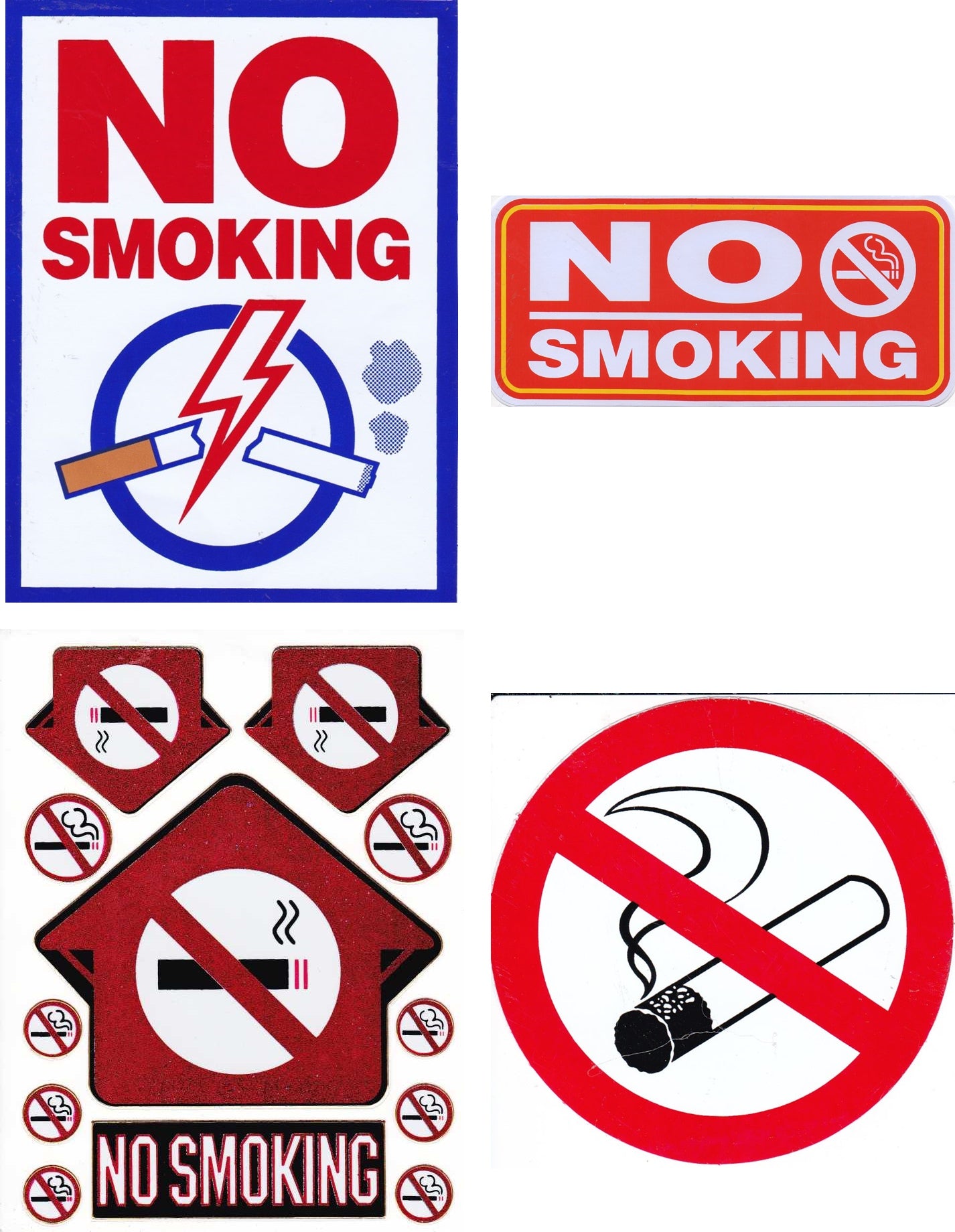 4 Bogen Promotion Spar Set - Verboten  RAUCHEN VERBOTEN Aufkleber Sticker selbstklebend