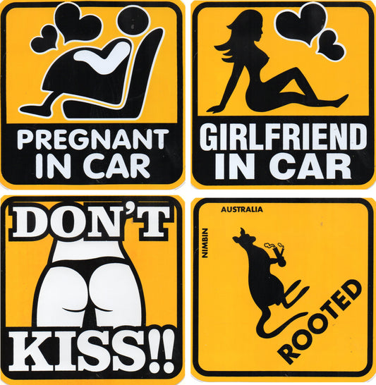 ATTENTION "chien dangereux" sticker rond autocollant autocollant 563