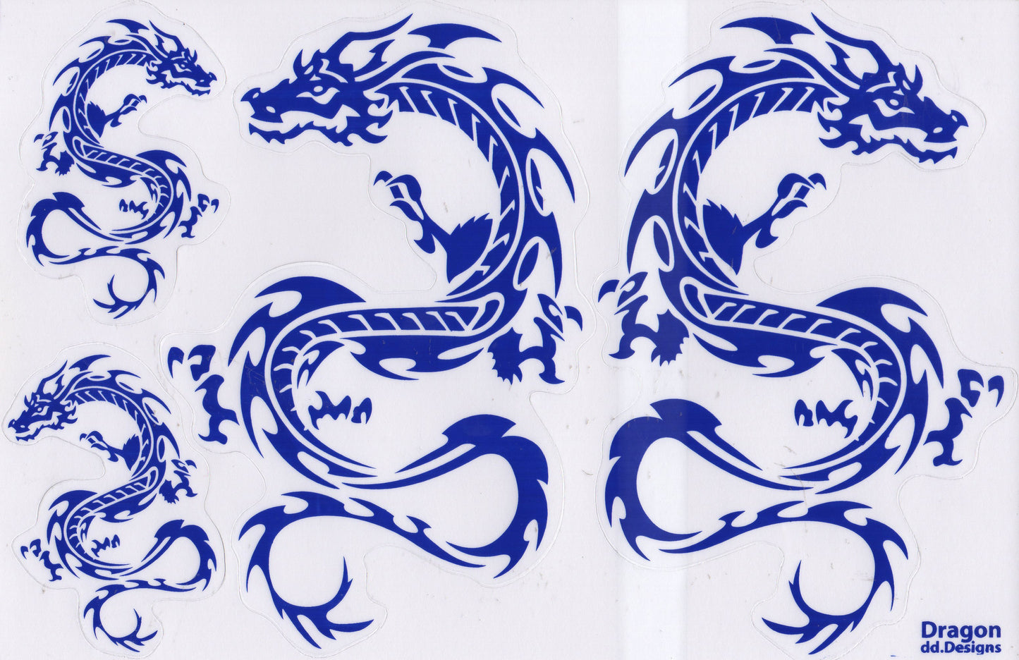 Dragon serpent bleu autocollant moto scooter skateboard voiture tuning auto-adhésif 002