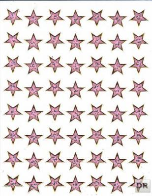 Sterne Stern rosa Aufkleber Sticker metallic Glitzer Effekt für Kinder Basteln Kindergarten Geburtstag 1 Bogen 003