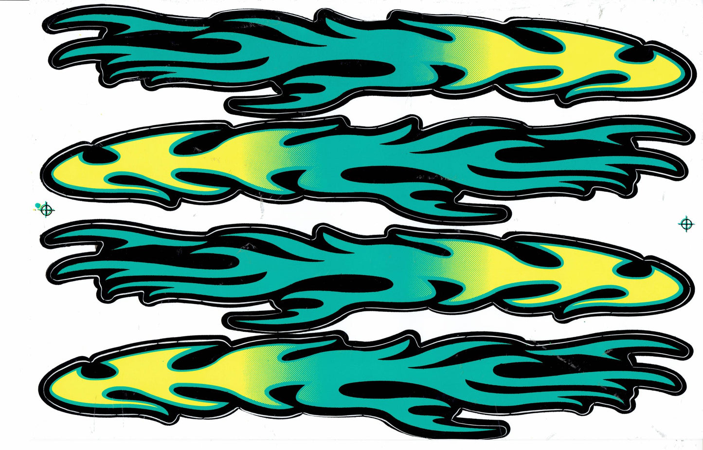 Flammes feu vert autocollant moto scooter planche à roulettes voiture tuning modèle construction auto-adhésif 007