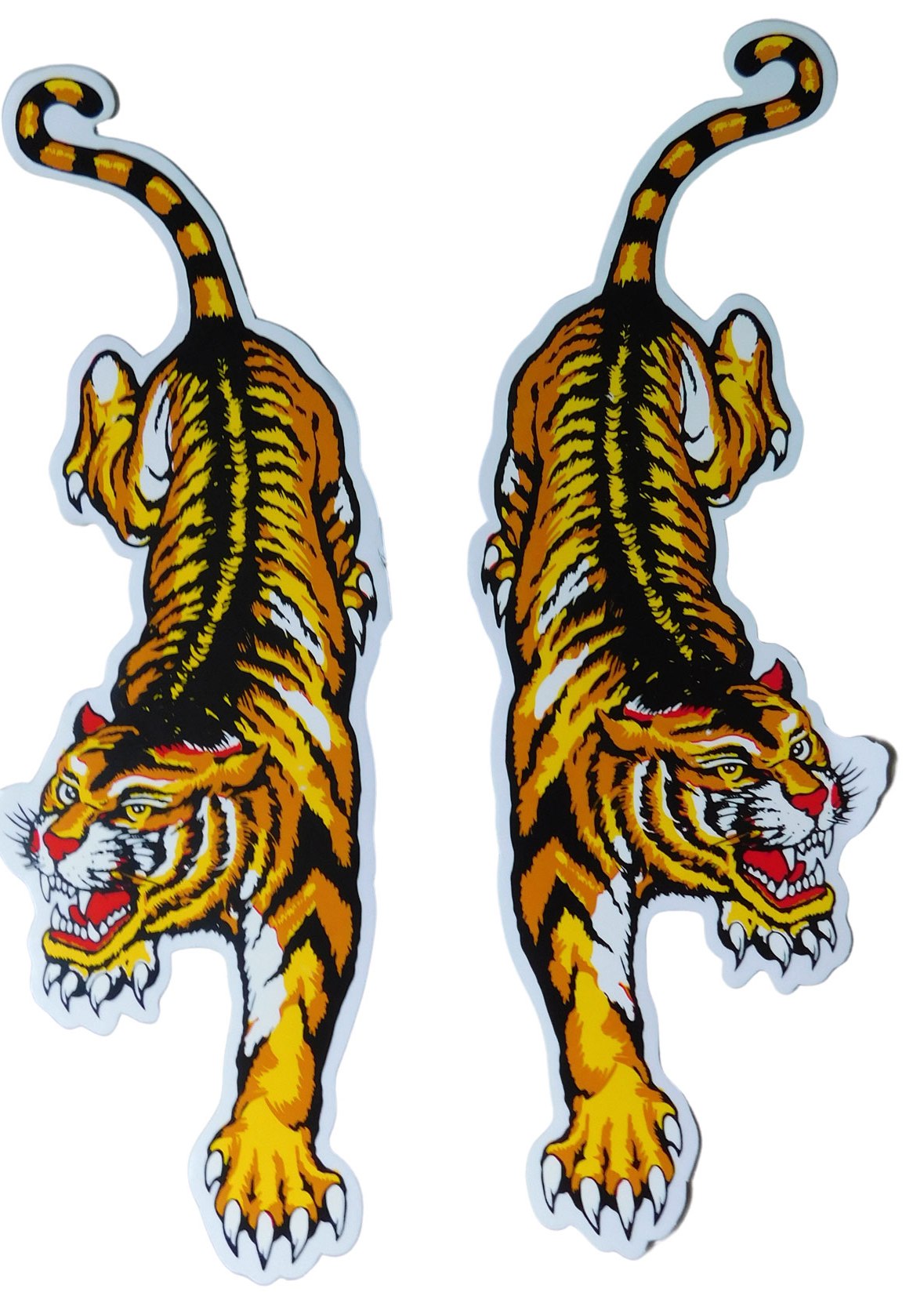 2x Tiger Sticker Aufkleber Folie 2 Blatt 350 mm x 110 mm wetterfest Motorrad Roller Skateboard Auto Tuning selbstklebend ST059