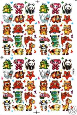 Panda crocodile éléphant animaux autocollants pour enfants artisanat maternelle anniversaire 1 feuille 059