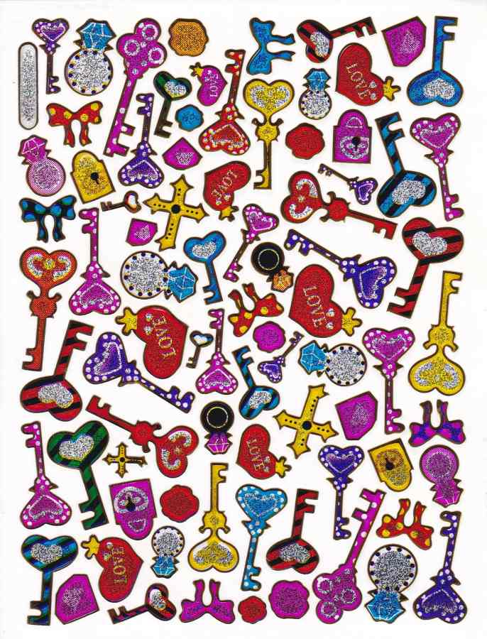 Coeur coeurs amour coloré autocollants effet de paillettes métalliques pour enfants artisanat maternelle anniversaire 1 feuille 099