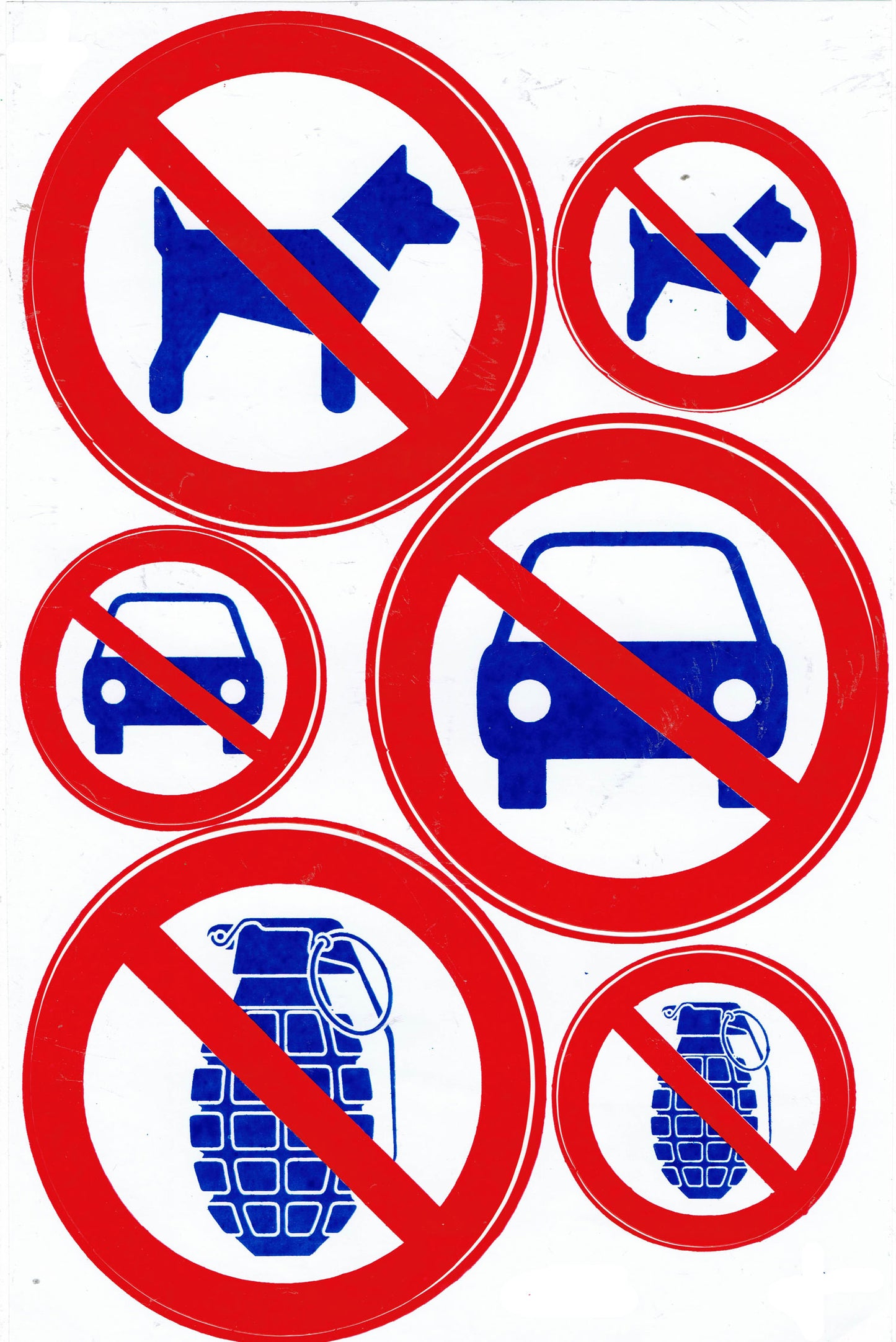 Autocollant interdit "chien voiture grenade à main" autocollant autocollant 128