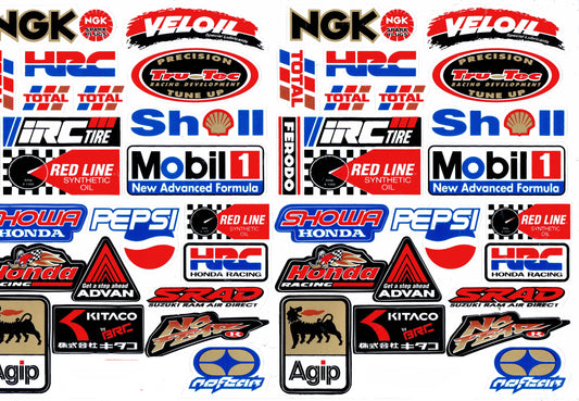 Sponsor Sponsoren Logo Aufkleber Sticker Motorrad Roller Skateboard Auto Tuning Modellbau selbstklebend 128