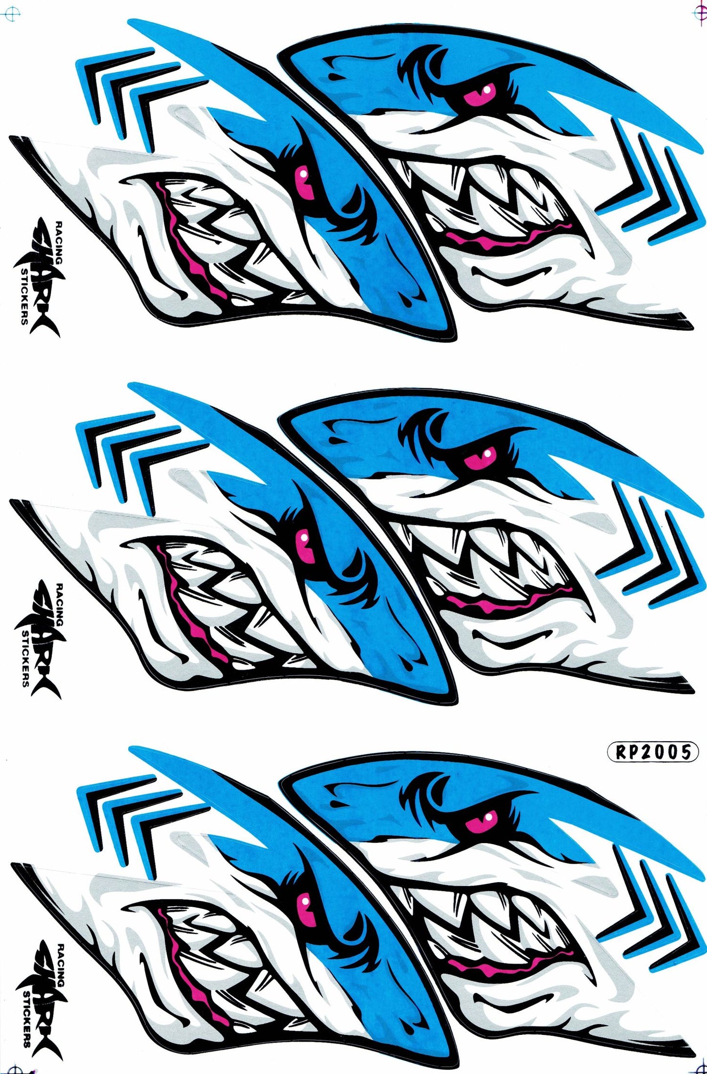 hai blau Aufkleber Sticker Motorrad Roller Skateboard Auto Tuning Modellbau selbstklebend 144