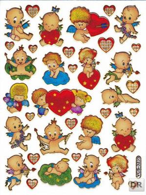 Heart hearts colorful love sticker metallic glitter effect for children crafts kindergarten birthday 1 sheet 158