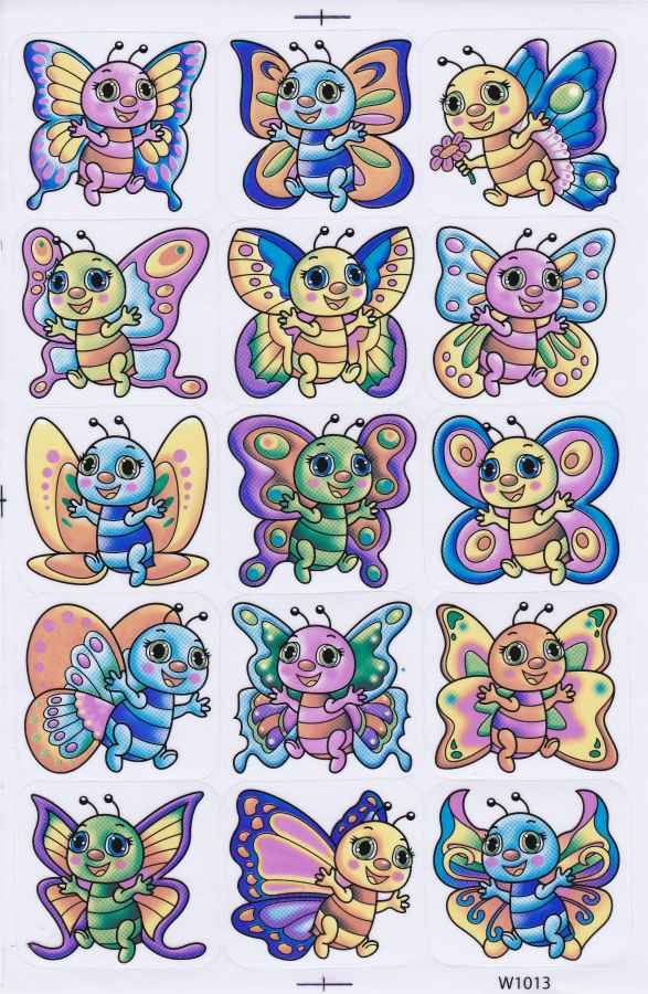 Papillons Insectes Animaux Autocollants pour Enfants Artisanat Maternelle Anniversaire 1 feuille 168