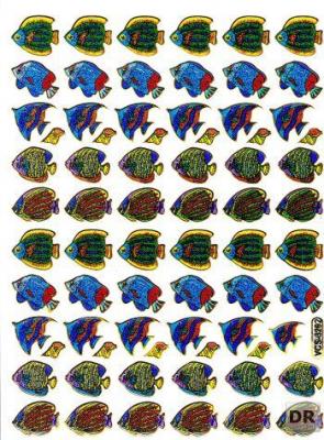 Fisch Fisches Meeresbewohner Wassertiere Tiere bunt Aufkleber Sticker metallic Glitzer Effekt für Kinder Basteln Kindergarten Geburtstag 1 Bogen 174