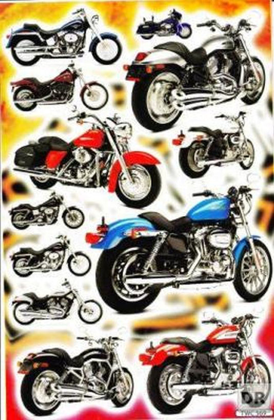 Moto Chopper Biker Autocollant pour Enfants Artisanat Maternelle Anniversaire 1 feuille 175