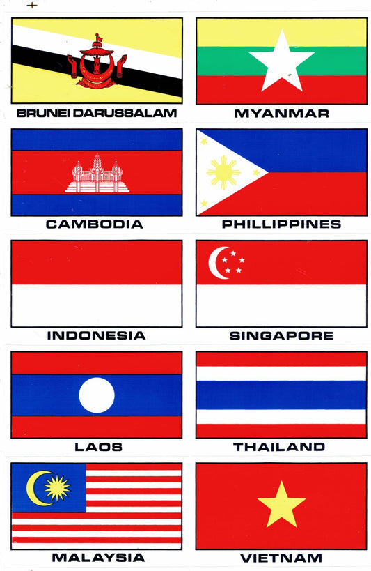 Drapeau : États de l'ASEAN autocollant moto scooter skateboard voiture tuning auto-adhésif 185