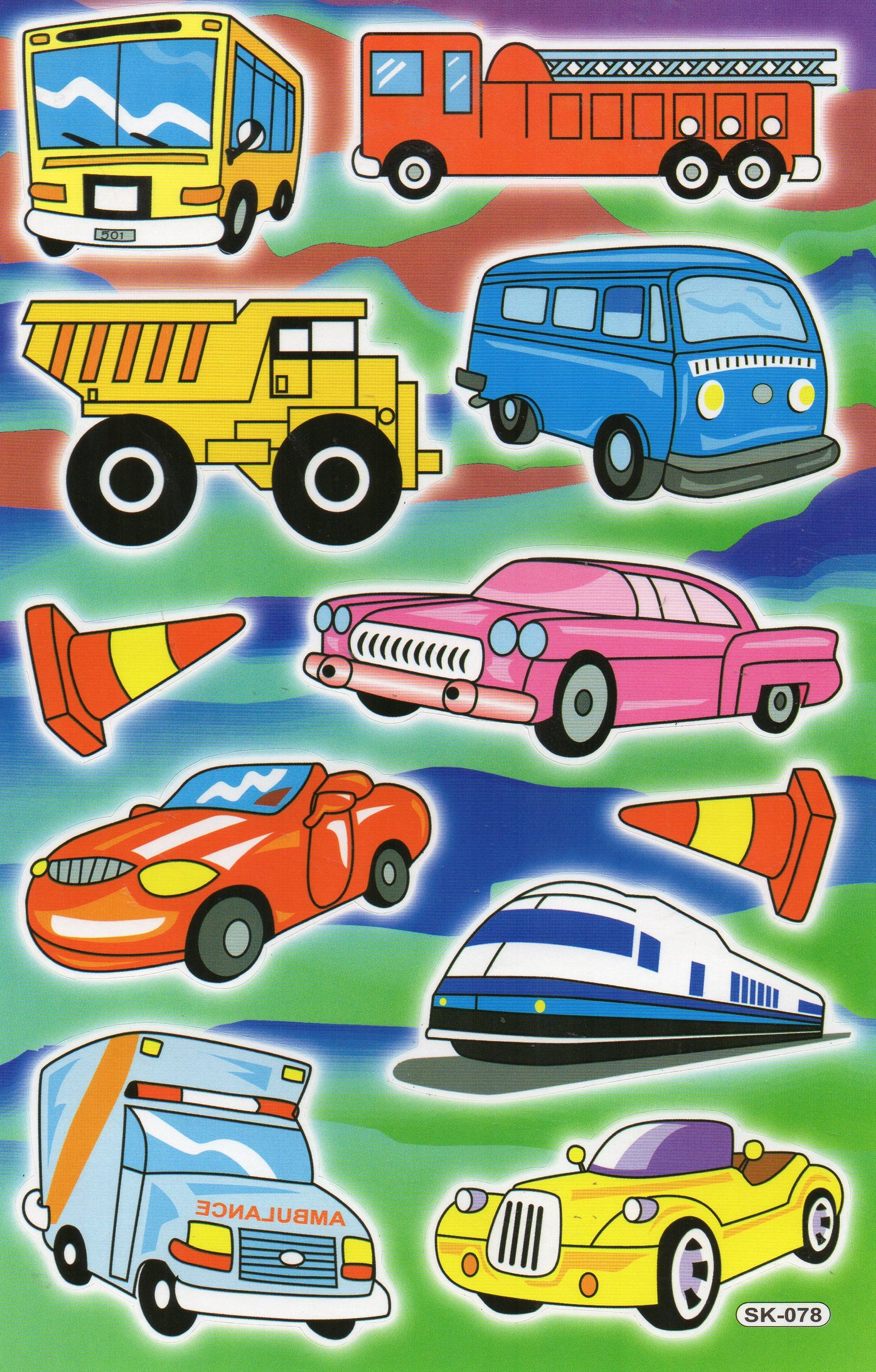 Sportwagen Autos Aufkleber Sticker für Kinder Basteln Kindergarten Geburtstag 1 Bogen 191