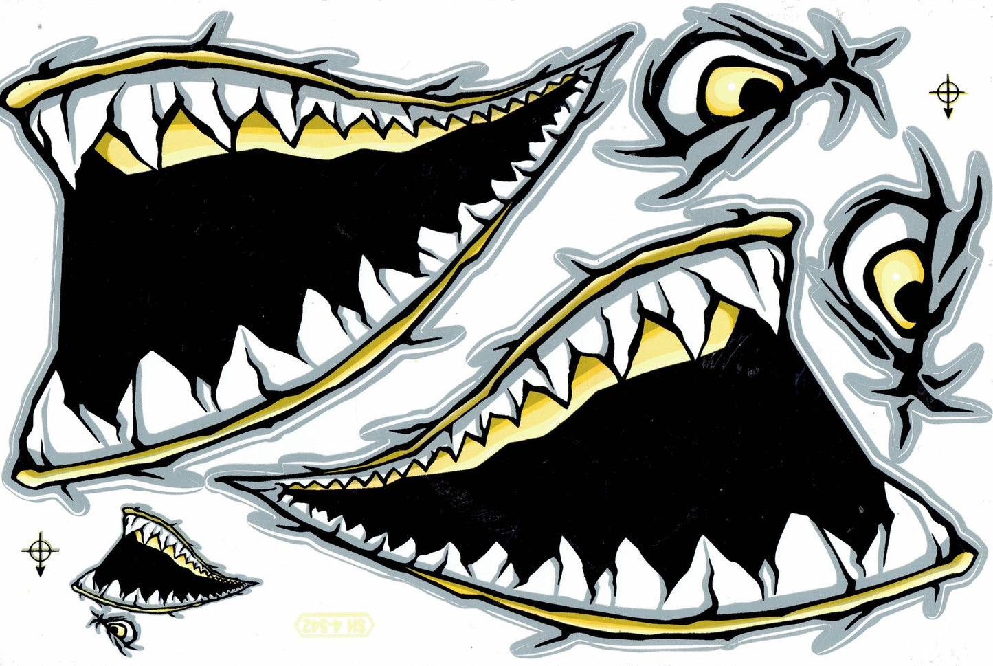 Shark mouth pharynx gullet teeth sticker motorcycle scooter skateboard car tuning model building self-adhesive 194