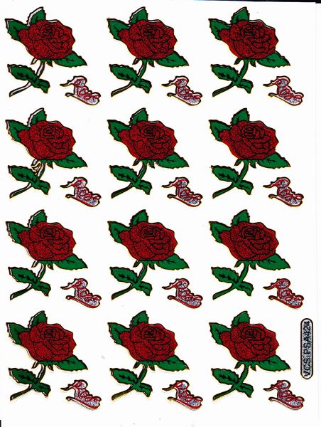 Fleurs roses rose autocollants colorés autocollants effet paillettes métalliques artisanat pour enfants maternelle 1 feuille 201