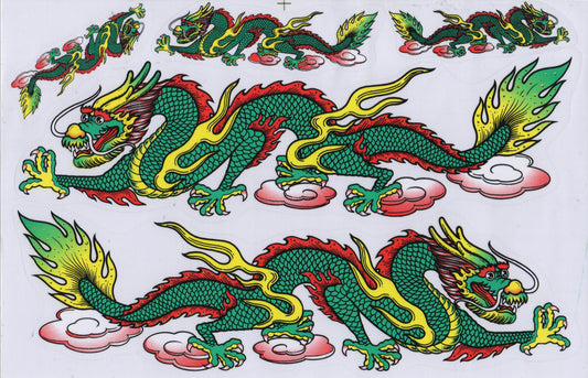 Drachen Schlange grün Aufkleber Sticker Motorrad Roller Skateboard Auto Tuning selbstklebend 258
