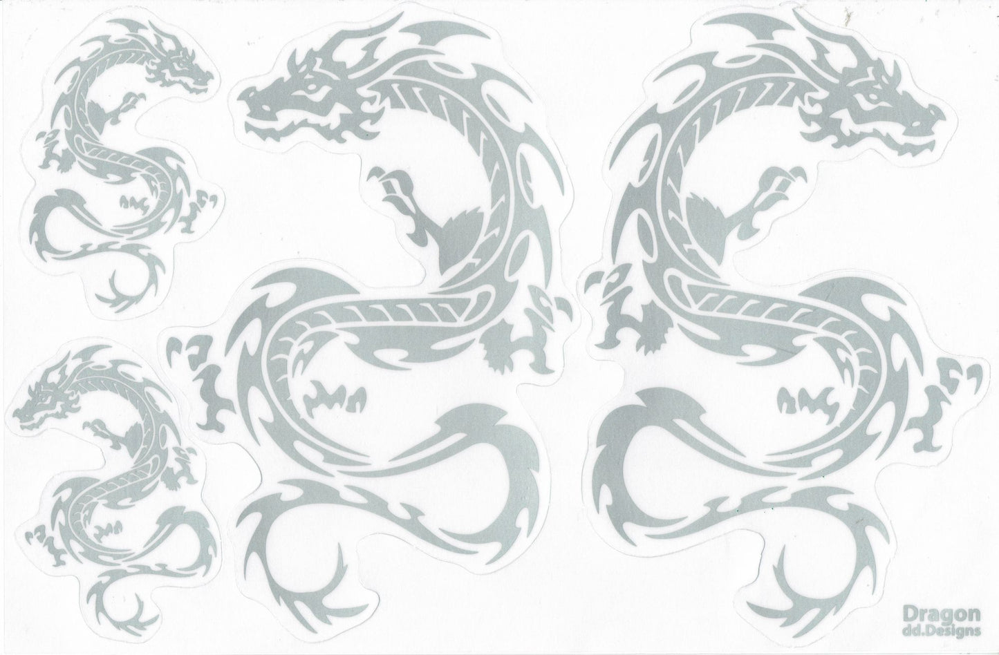 Dragon serpent gris autocollant moto scooter skateboard voiture tuning autocollant 267