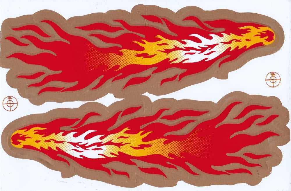 Flammen Feuer orange Aufkleber Sticker Motorrad Roller Skateboard Auto Tuning Modellbau selbstklebend 274