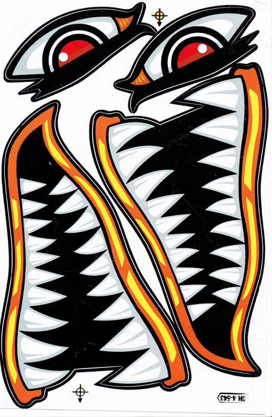 Requin bouche pharynx gullet dents autocollant moto scooter planche à roulettes voiture tuning modèle bâtiment auto-adhésif 291