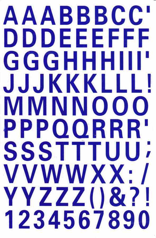 Buchstaben ABC blau 22 mm hoch Aufkleber Sticker für Büro Ordner Kinder Basteln Kindergarten Geburtstag 1 Bogen 298