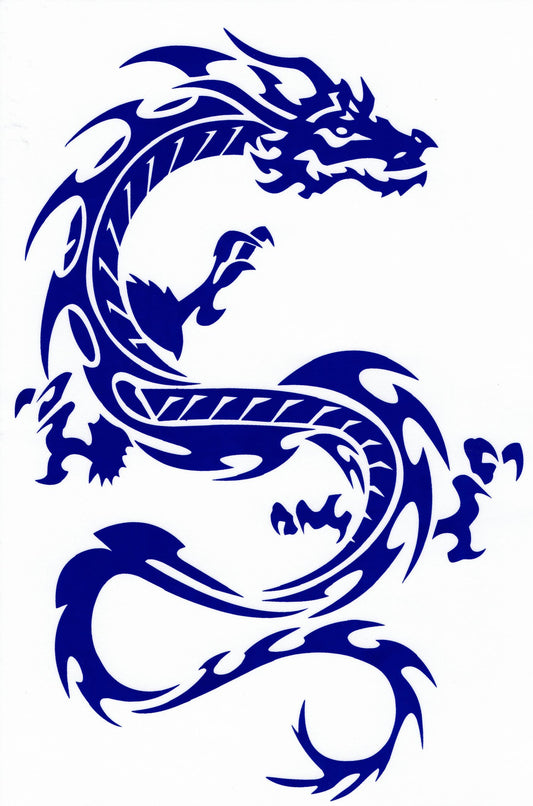Drachen Schlange blau Aufkleber Sticker Motorrad Roller Skateboard Auto Tuning selbstklebend 299