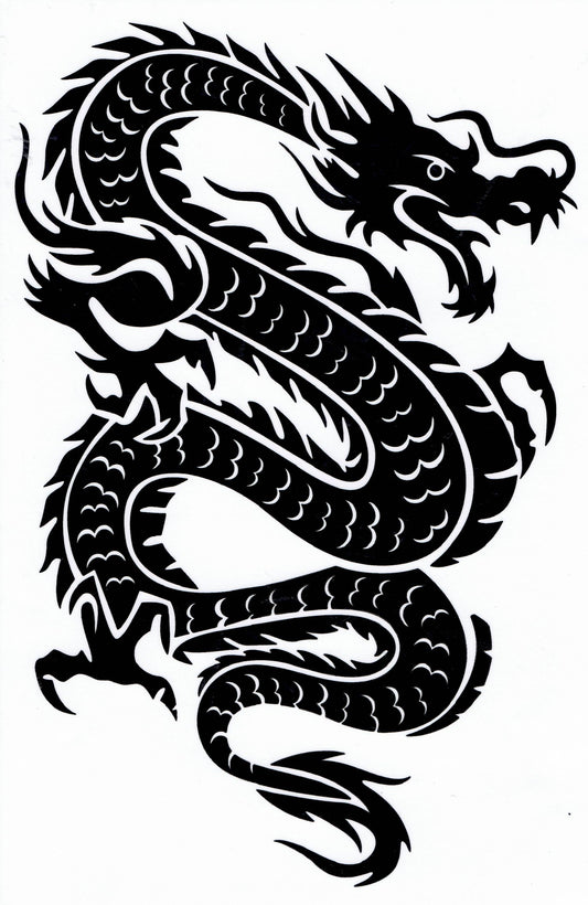 Drachen Schlange schwarz Aufkleber Sticker Motorrad Roller Skateboard Auto Tuning selbstklebend 300