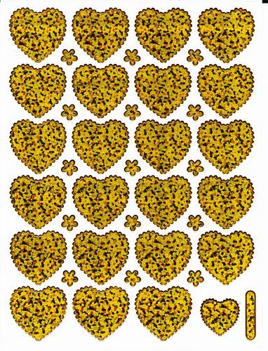 Coeur Coeurs Or Amour Autocollant Effet Paillettes Métalliques pour Enfants Artisanat Maternelle 1 feuille 304