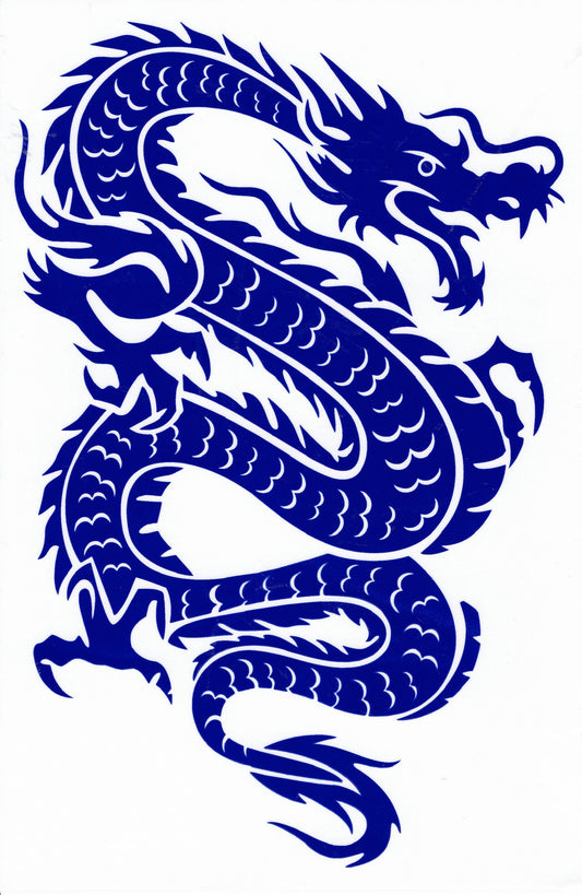 Drachen Schlange blau Aufkleber Sticker Motorrad Roller Skateboard Auto Tuning selbstklebend 304