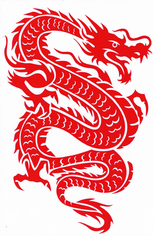 Drachen Schlange rot Aufkleber Sticker Motorrad Roller Skateboard Auto Tuning selbstklebend 306