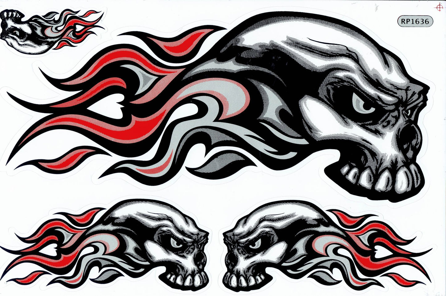 Totenkopf Flammen Feuer grau Aufkleber Sticker Motorrad Roller Skateboard Auto Tuning Modellbau selbstklebend 306