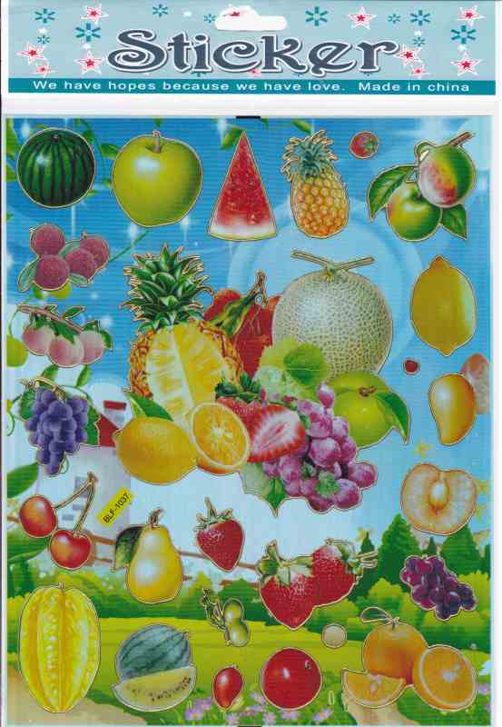 Fruits fruits autocollants autocollants pour enfants artisanat maternelle anniversaire 1 feuille 313