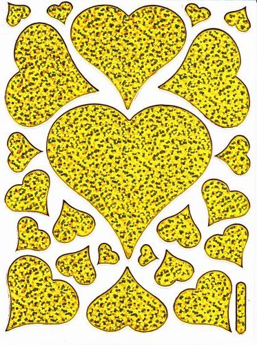 Coeur coeurs or amour autocollants autocollants métallisé effet scintillant pour enfants artisanat maternelle 1 feuille 319