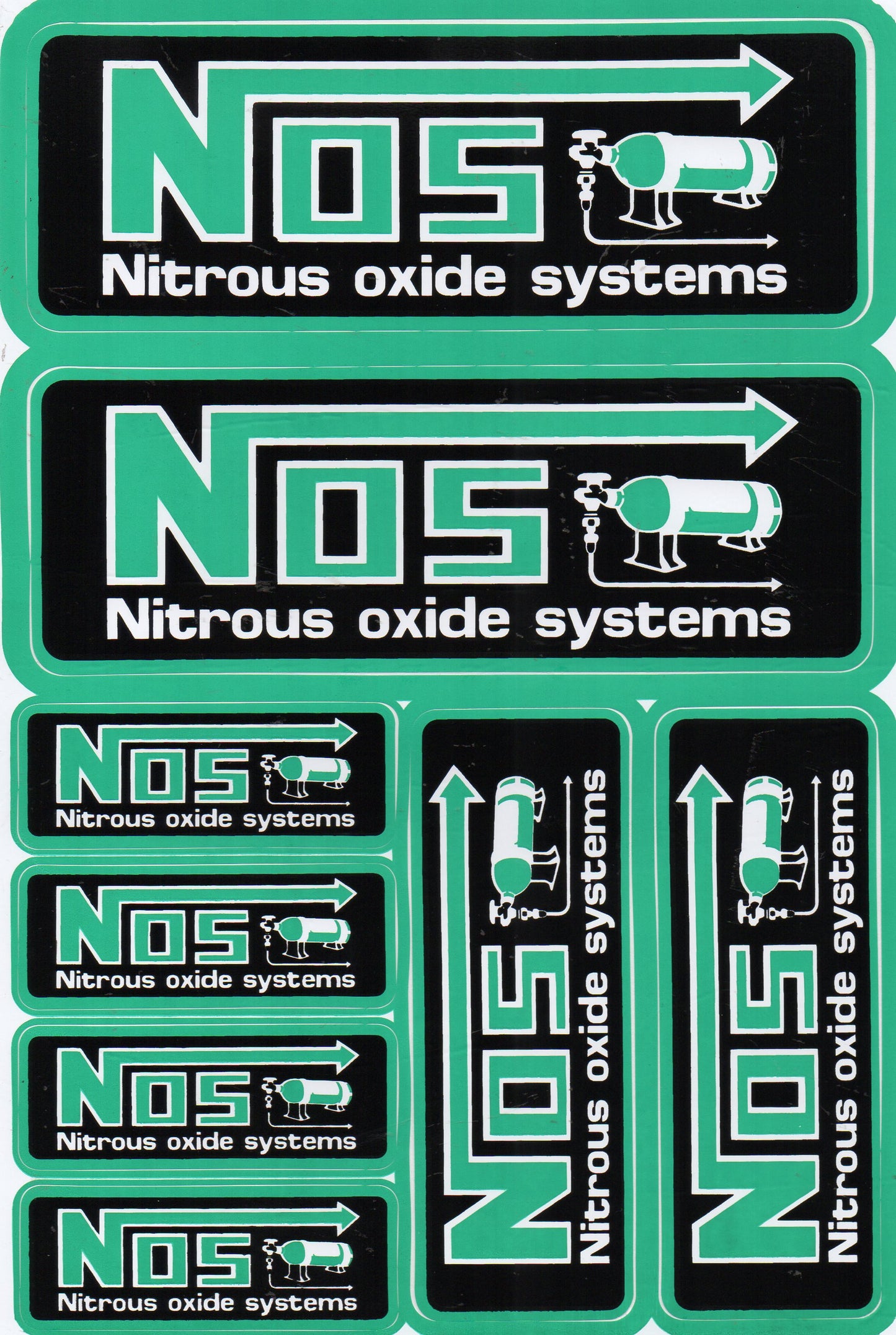 NOS NOS green logo sticker motorcycle scooter skateboard car tuning model building self-adhesive 331