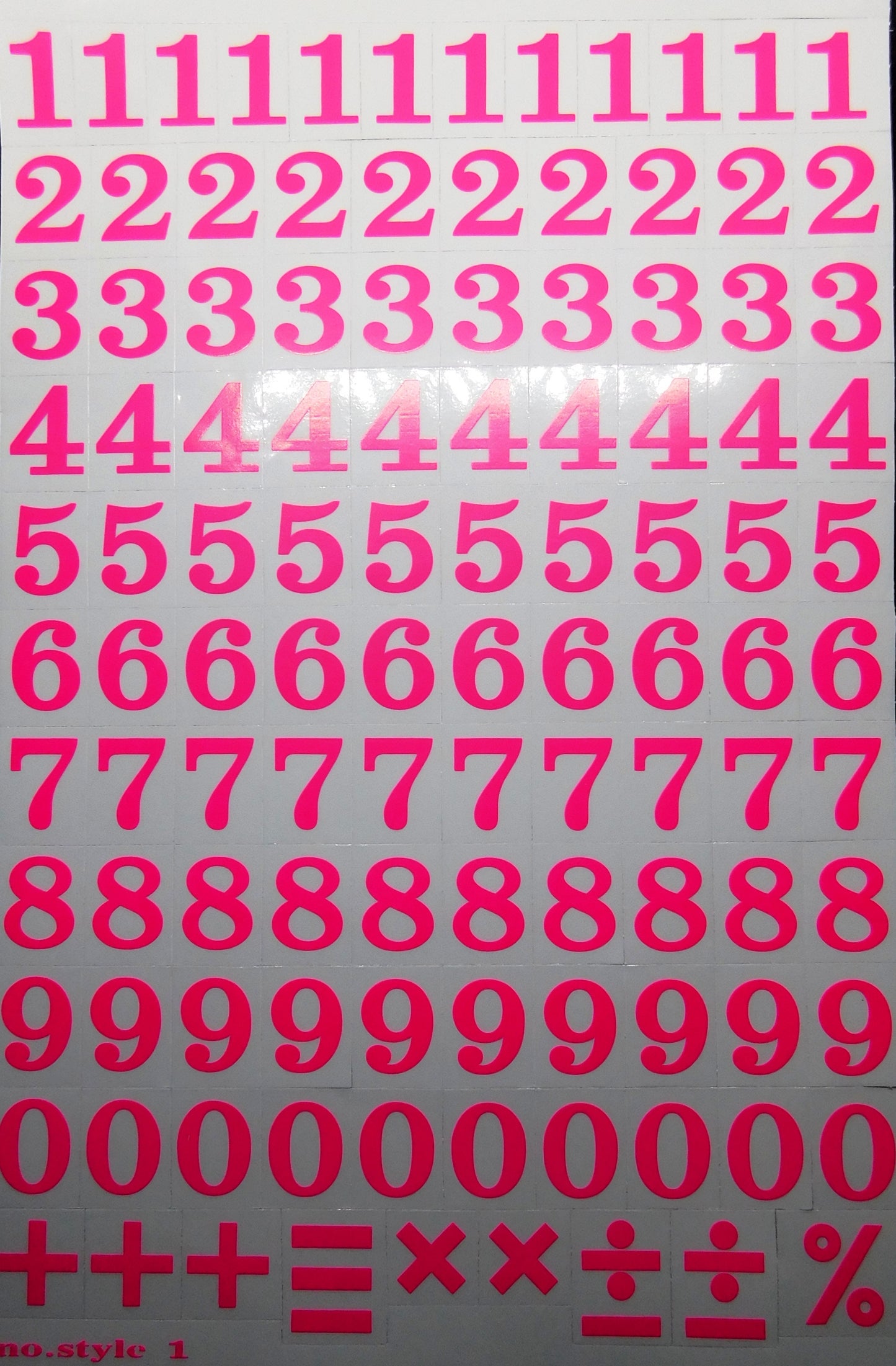 Numéros Numéros 123 Rose 18 mm Haut Autocollant pour Dossiers de Bureau Enfants Artisanat Maternelle Anniversaire 1 Feuille 334