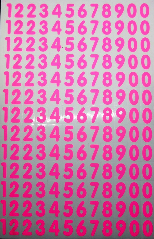 Numéros Numéros 123 Rose 17 mm Haut Autocollant pour Dossiers de Bureau Enfants Artisanat Maternelle Anniversaire 1 Feuille 338