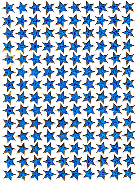 Sterne Stern blau Aufkleber Sticker metallic Glitzer Effekt für Kinder Basteln Kindergarten Geburtstag 1 Bogen 338