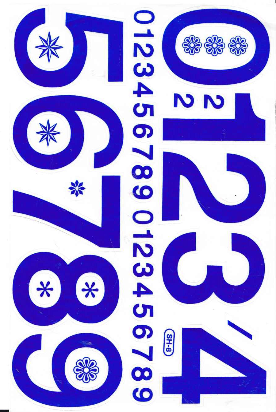 Numéros 123 bleu 70 mm haut autocollant pour dossiers de bureau enfants artisanat maternelle anniversaire 1 feuille 344
