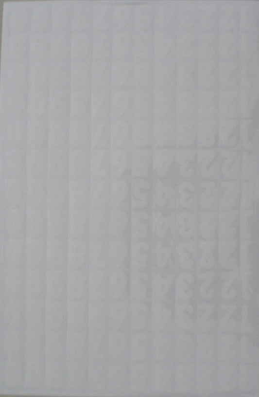 Zahlen Nummern 123 weiss 17 mm hoch Aufkleber Sticker für Büro Ordner Kinder Basteln Kindergarten Geburtstag 1 Bogen 357