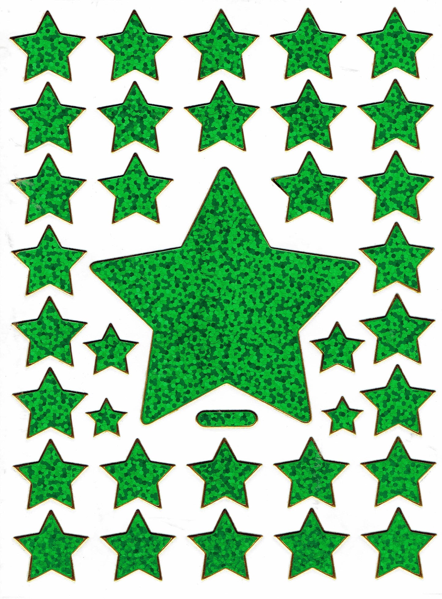 Stars Star green Sticker metallic glitter effect for children crafts kindergarten birthday 1 sheet 366