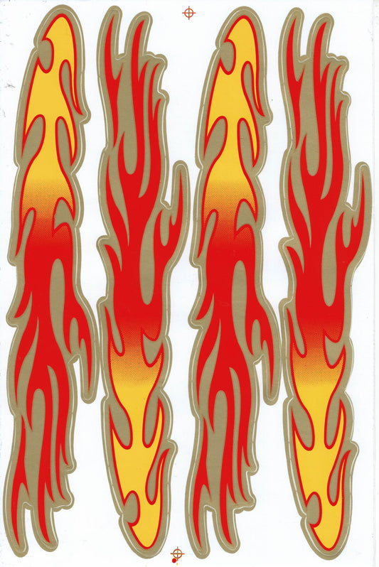 Flammen Feuer orange Aufkleber Sticker Motorrad Roller Skateboard Auto Tuning Modellbau selbstklebend 373