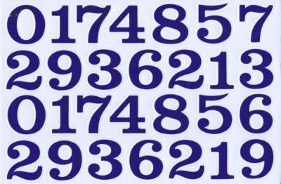 Zahlen Nummern 123 blau 37 mm hoch Aufkleber Sticker für Büro Ordner Kinder Basteln Kindergarten Geburtstag 1 Bogen 384
