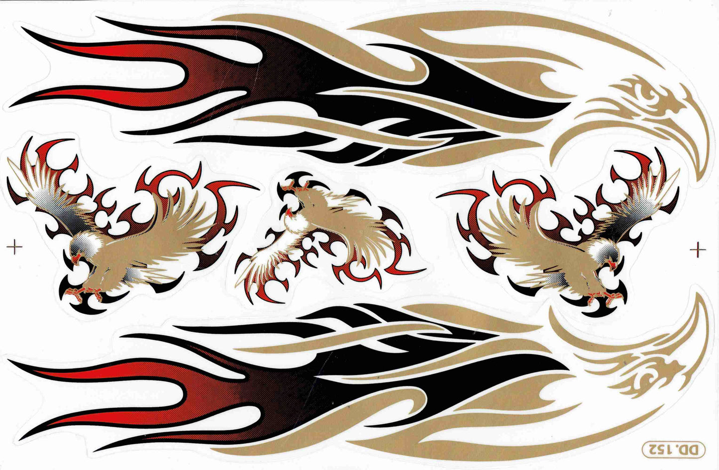 Adler Falke Flammen schwarz Aufkleber Sticker Motorrad Roller Skateboard Auto Tuning selbstklebend