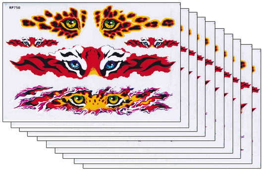 10ER SPAR PACK Flammen Feuer orange Tiger Aufkleber Sticker Motorrad Moped Roller Skateboard Auto Tuning Modellbau selbstklebend 421