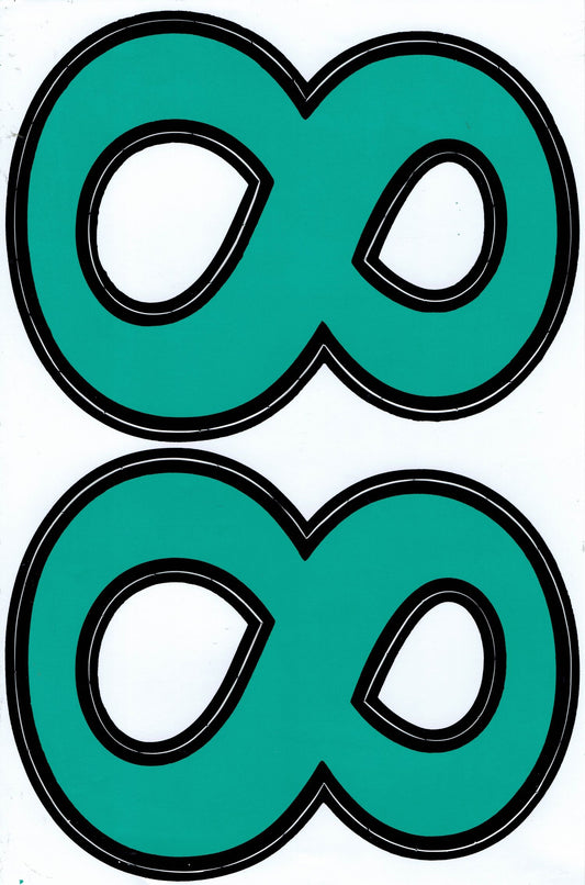 Grosse Nummer 8 grün 165 mm hoch Aufkleber Sticker Motorrad Roller Skateboard Auto Tuning Modellbau selbstklebend 430