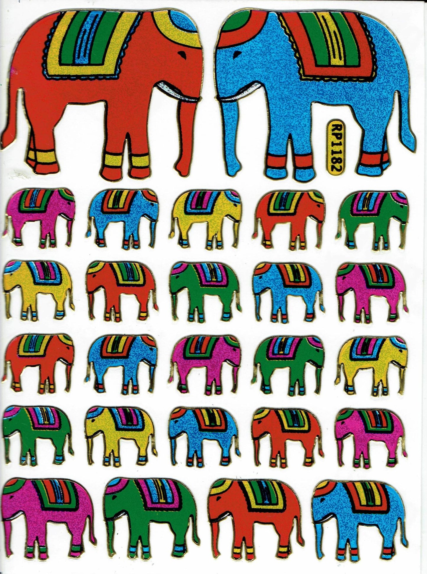 Éléphant éléphants animaux colorés autocollants autocollants métallisé effet scintillant artisanat pour enfants maternelle 1 feuille 430