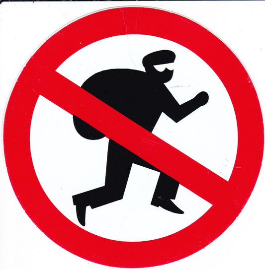 Verboten " Einbrecher Dieb " rund Aufkleber Sticker selbstklebend 439