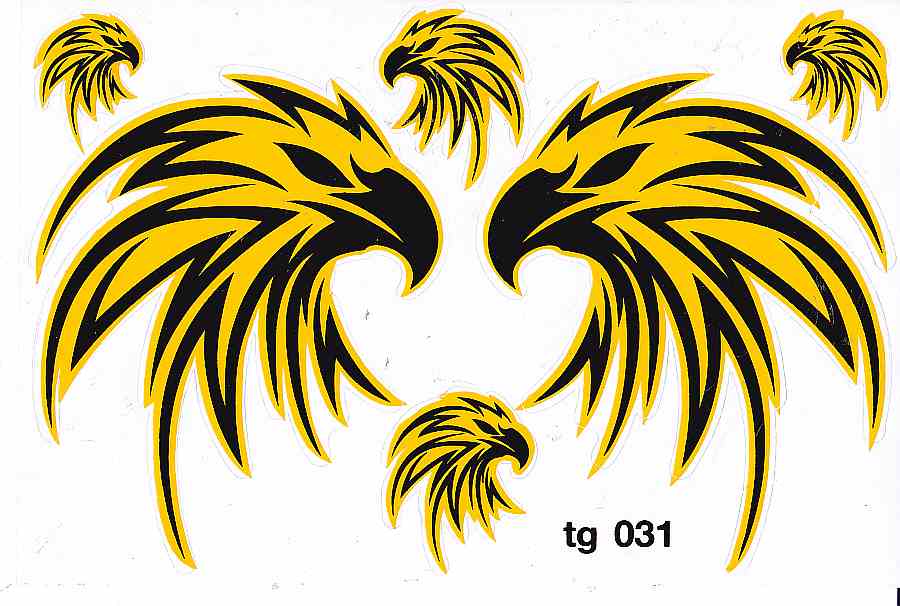 Adler Kopf Schwingen Flügel Aufkleber Sticker Motorrad Roller Skateboard Auto Tuning Modellbau selbstklebend 449