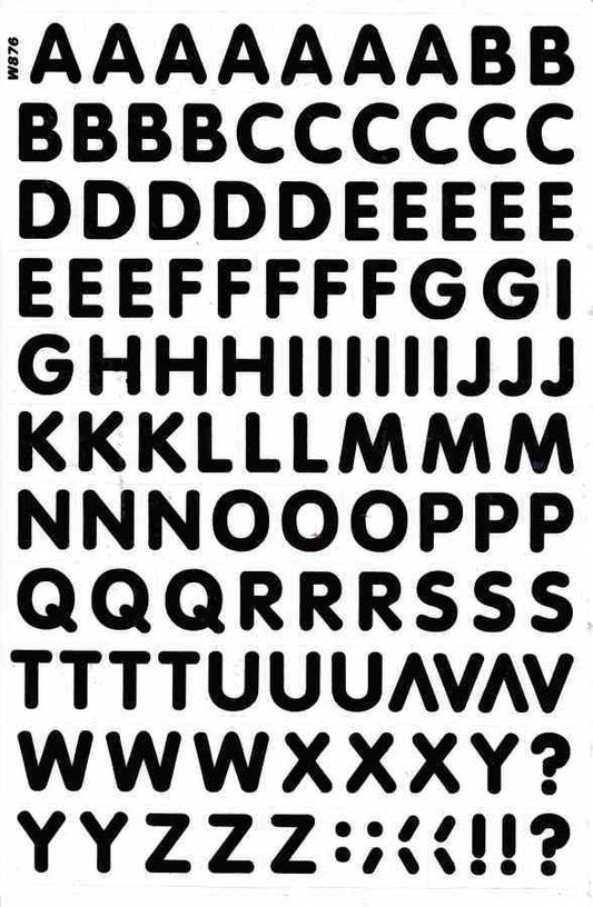 Buchstaben ABC schwarz 17 mm hoch Aufkleber Sticker für Büro Ordner Kinder Basteln Kindergarten Geburtstag 1 Bogen 454
